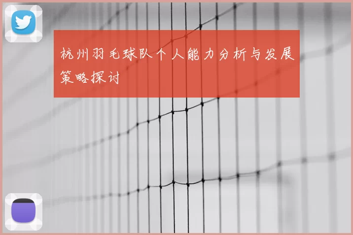 杭州羽毛球队个人能力分析与发展策略探讨
