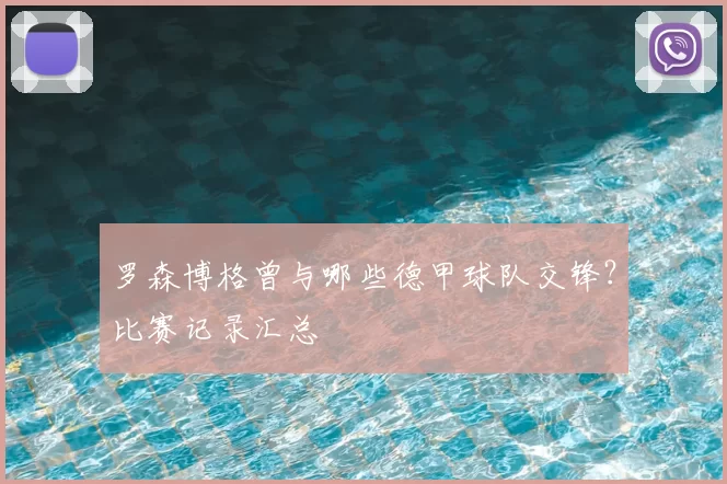 罗森博格曾与哪些德甲球队交锋？比赛记录汇总